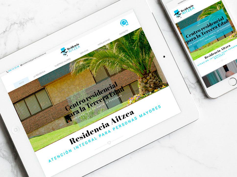 Diseño página web para Aitzea Residencia por Poison Estudio